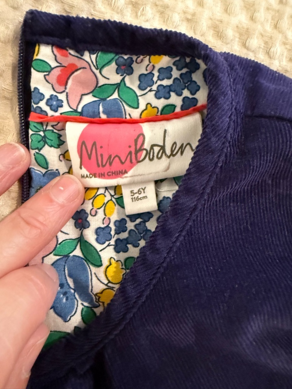 Mini Boden Corduroy Cat Jumper Dress - Picture 2 of 5